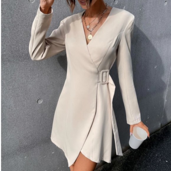 SHEIN Dresses & Skirts - Asymmetrical Hem Buckled Wrap Dress